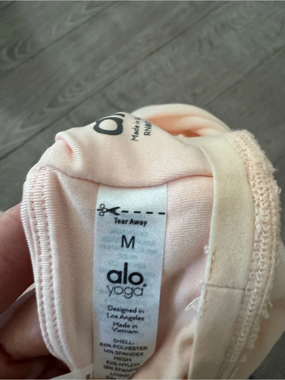 Alo NWOT Light Pink Strappy Bralette & Ambiance Shorts Top sz M/bottoms sz small